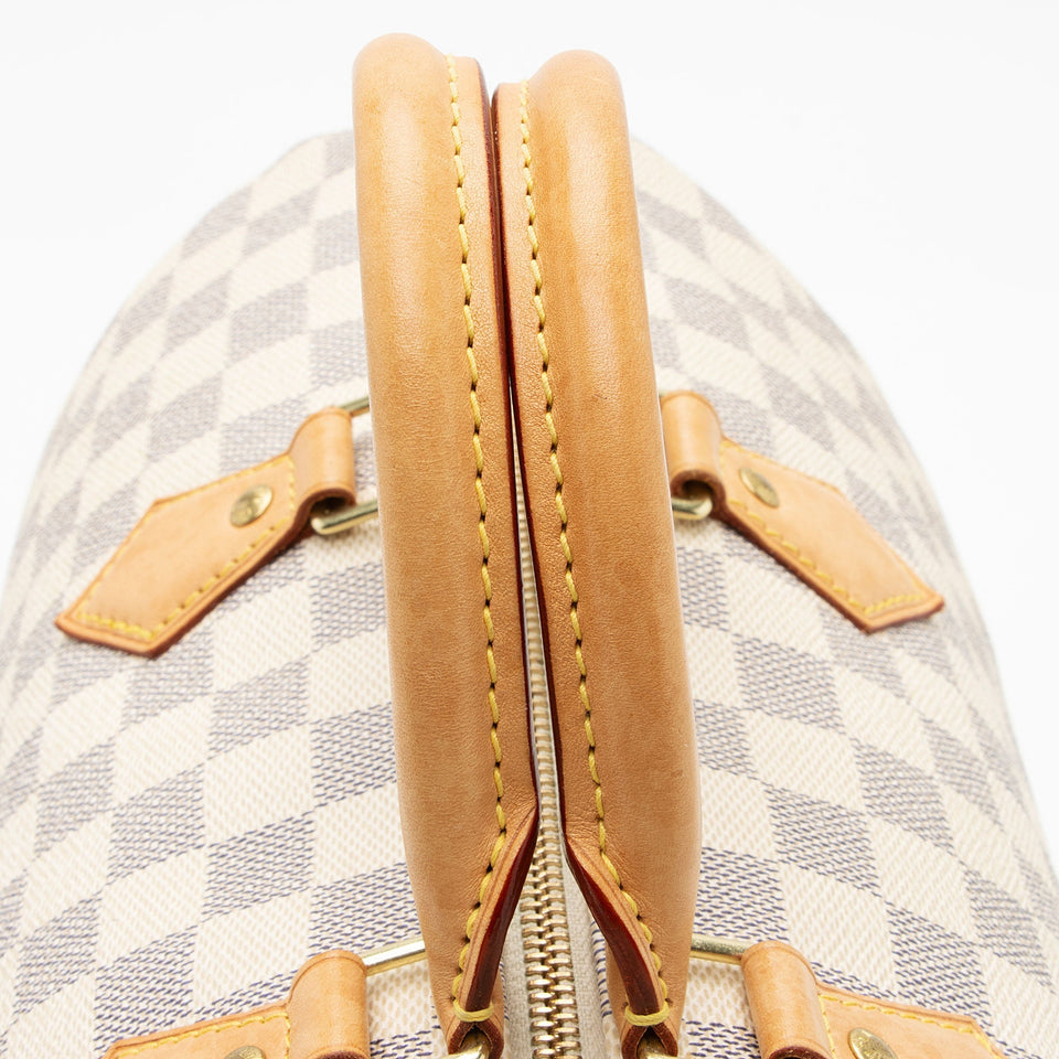 Louis Vuitton Damier Azur Speedy 35 Satchel (SHF-Sjma9Y)