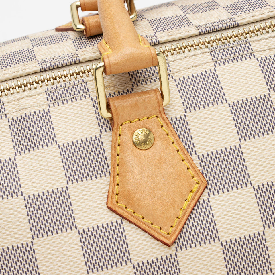 Louis Vuitton Damier Azur Speedy 35 Satchel (SHF-Sjma9Y)