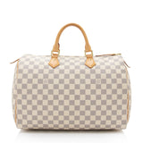Louis Vuitton Damier Azur Speedy 35 Satchel (SHF-Sjma9Y)
