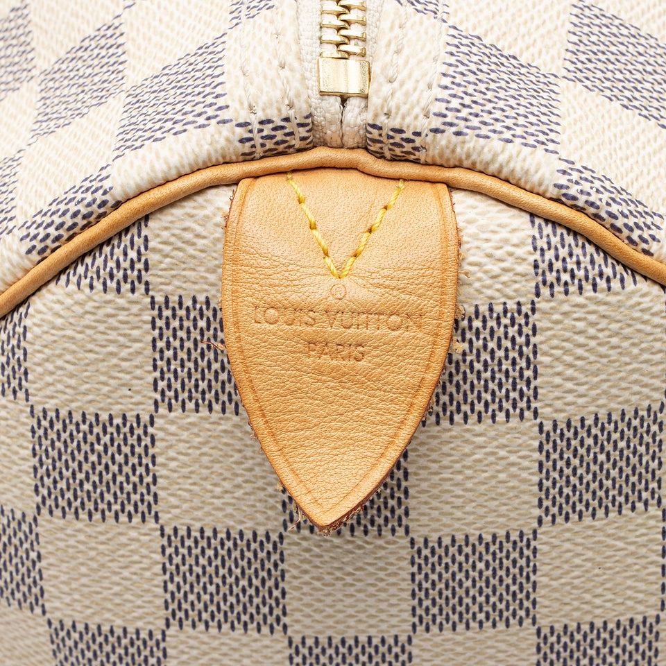 Louis Vuitton Damier Azur Speedy 35 Satchel (SHF-Sjma9Y)