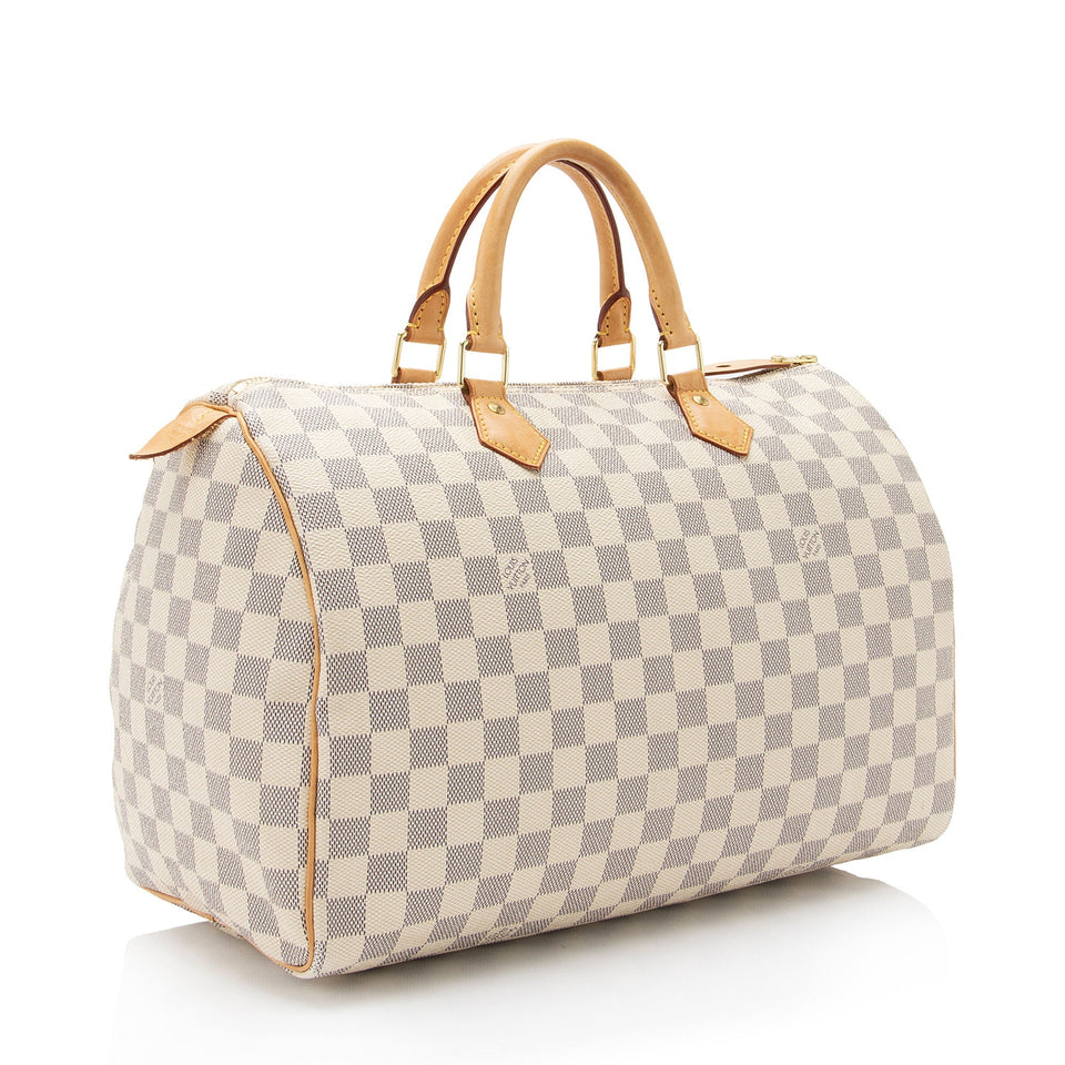 Louis Vuitton Damier Azur Speedy 35 Satchel (SHF-Sjma9Y)
