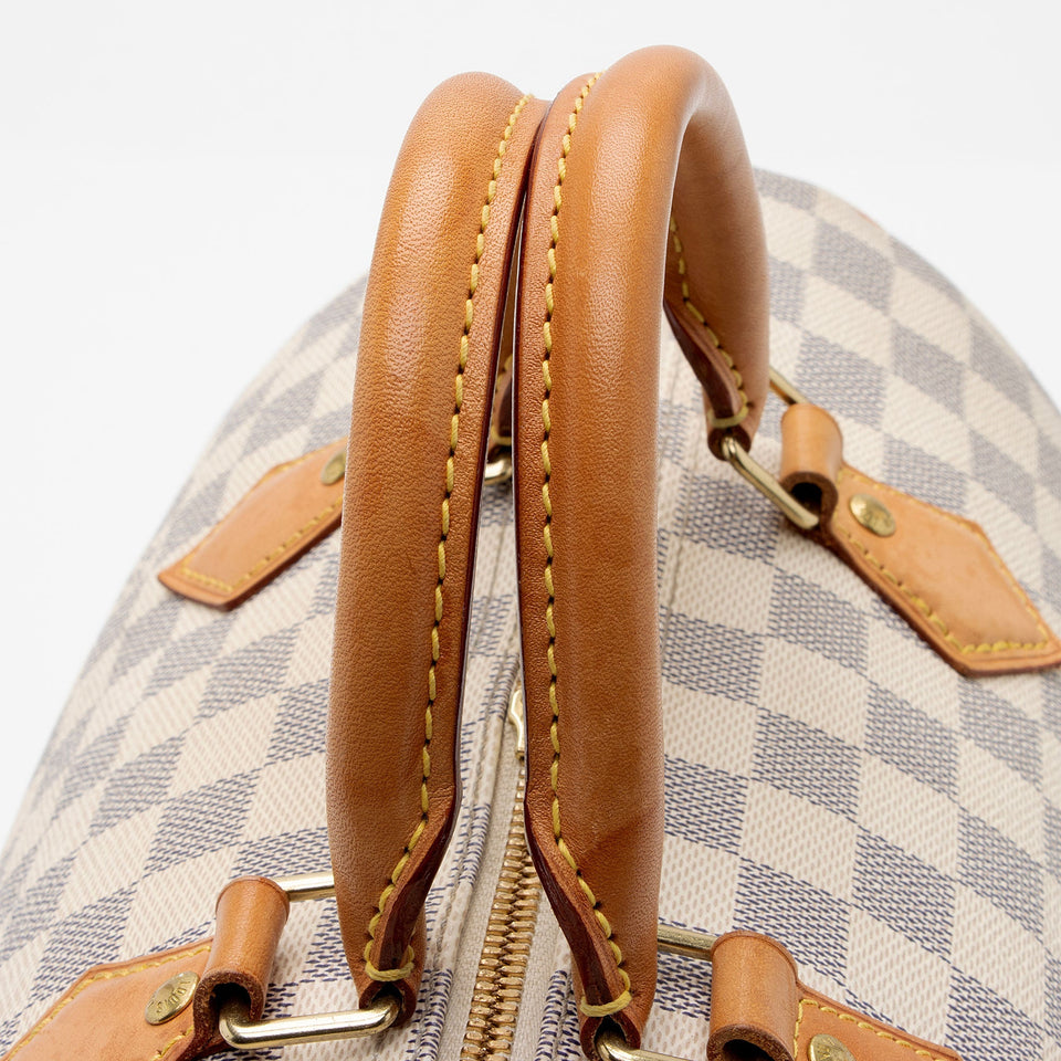 Louis Vuitton Damier Azur Speedy Bandouliere 30 Satchel (SHF-HJLROz)