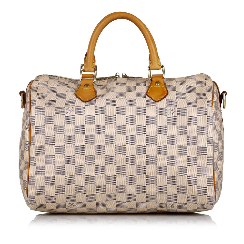 Louis Vuitton Damier Azur Speedy Bandouliere 30 (SHG-33117)