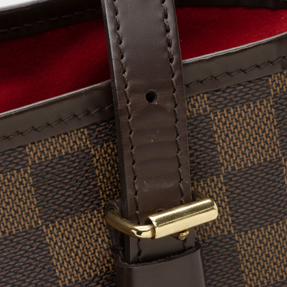 Louis Vuitton Damier Ebene Marais Bucket Tote (SHF-k1ofZU)