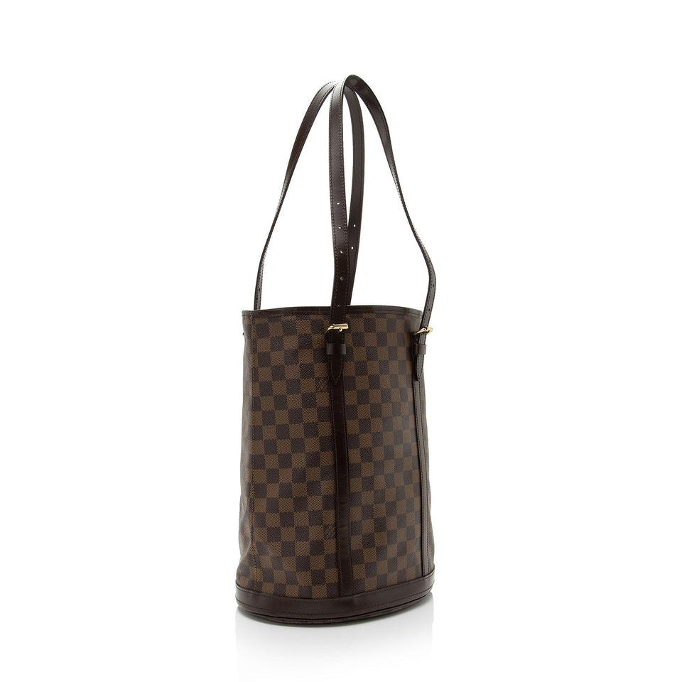 Louis Vuitton Damier Ebene Marais Bucket Tote (SHF-k1ofZU)