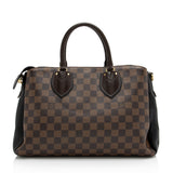 Louis Vuitton Damier Ebene Cuir Taurillon Normandy Satchel (SHF-23318)