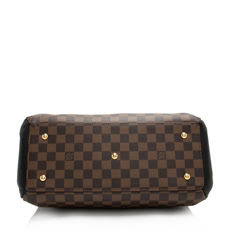 Louis Vuitton Damier Ebene Cuir Taurillon Normandy Satchel (SHF-23318)