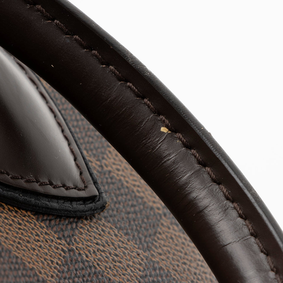 Louis Vuitton Damier Ebene Cuir Taurillon Normandy Satchel (SHF-23318)
