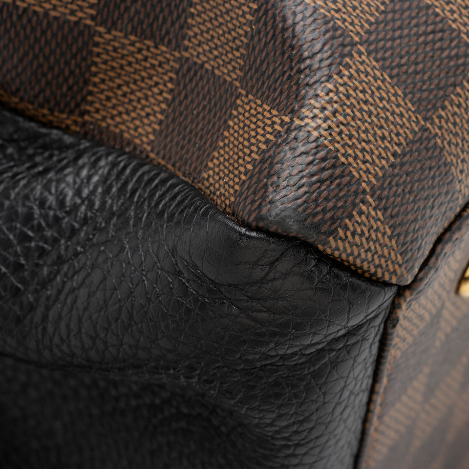 Louis Vuitton Damier Ebene Cuir Taurillon Normandy Satchel (SHF-23318)