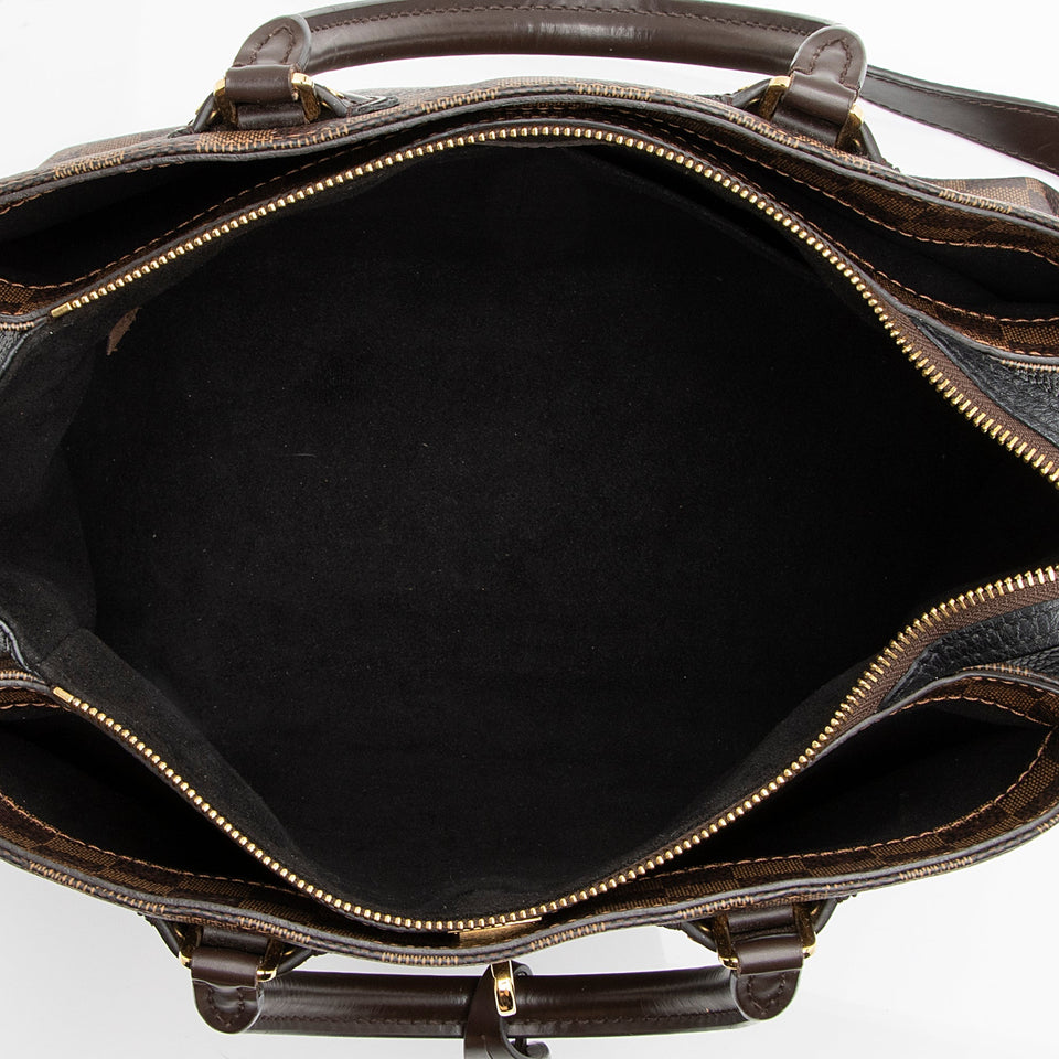 Louis Vuitton Damier Ebene Cuir Taurillon Normandy Satchel (SHF-23318)