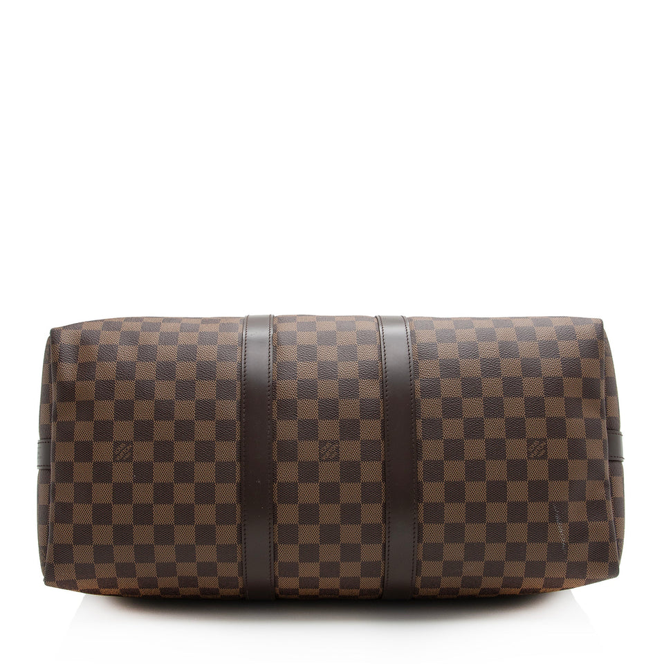 Louis Vuitton Damier Ebene Keepall Bandouliere 45 Duffel Bag (SHF-22790)