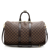 Louis Vuitton Damier Ebene Keepall Bandouliere 45 Duffel Bag (SHF-22790)