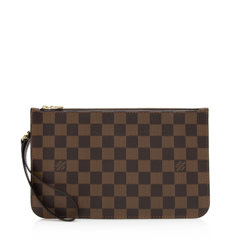 Louis Vuitton Damier Ebene Neverfull MM Pochette (SHF-20876)