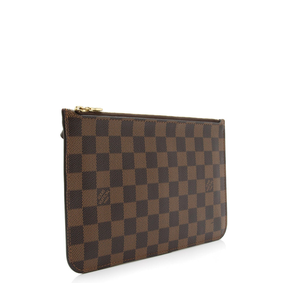 Louis Vuitton Damier Ebene Neverfull MM Pochette (SHF-23942)