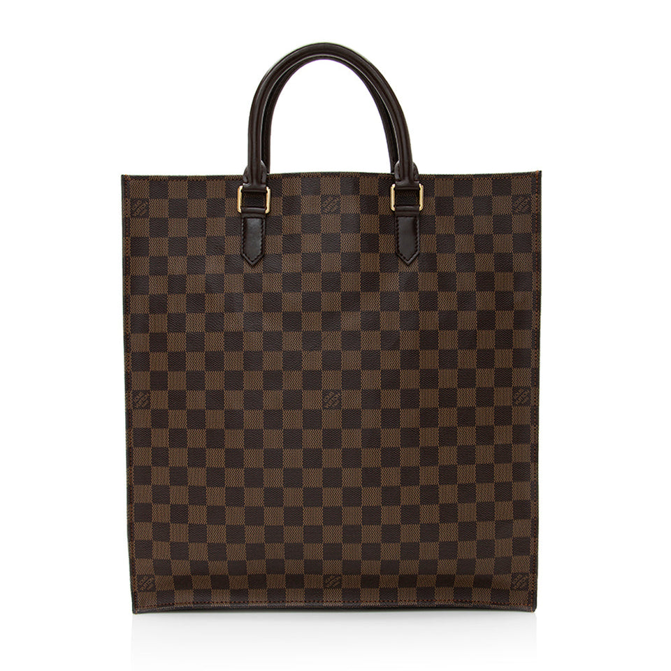 Louis Vuitton Damier Ebene Sac Plat Tote (SHF-20478)