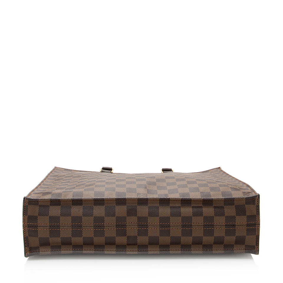 Louis Vuitton Damier Ebene Sac Plat Tote (SHF-20478)