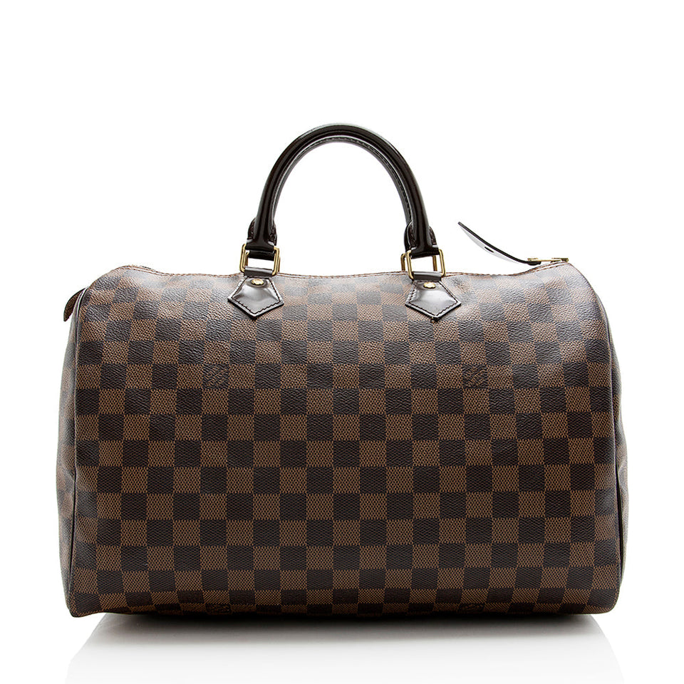 Louis Vuitton Damier Ebene Speedy 35 Satchel (SHF-21567)