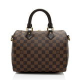 Louis Vuitton Damier Ebene Speedy Bandouliere 25 Satchel (SHF-El704A)