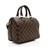 Louis Vuitton Damier Ebene Speedy Bandouliere 25 Satchel (SHF-El704A)