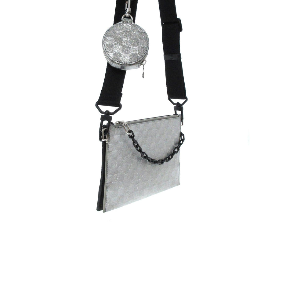 Louis Vuitton Damier Glitter Taurillon In The Loop Trio Pouch (SHG-x6woM7)