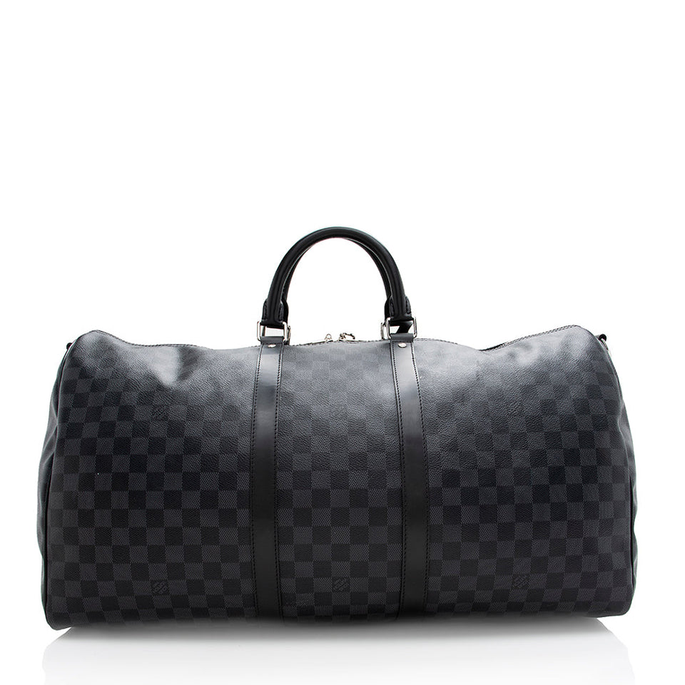 Louis Vuitton Damier Graphite Keepall Bandouliere 55 Duffel Bag (SHF-18775)
