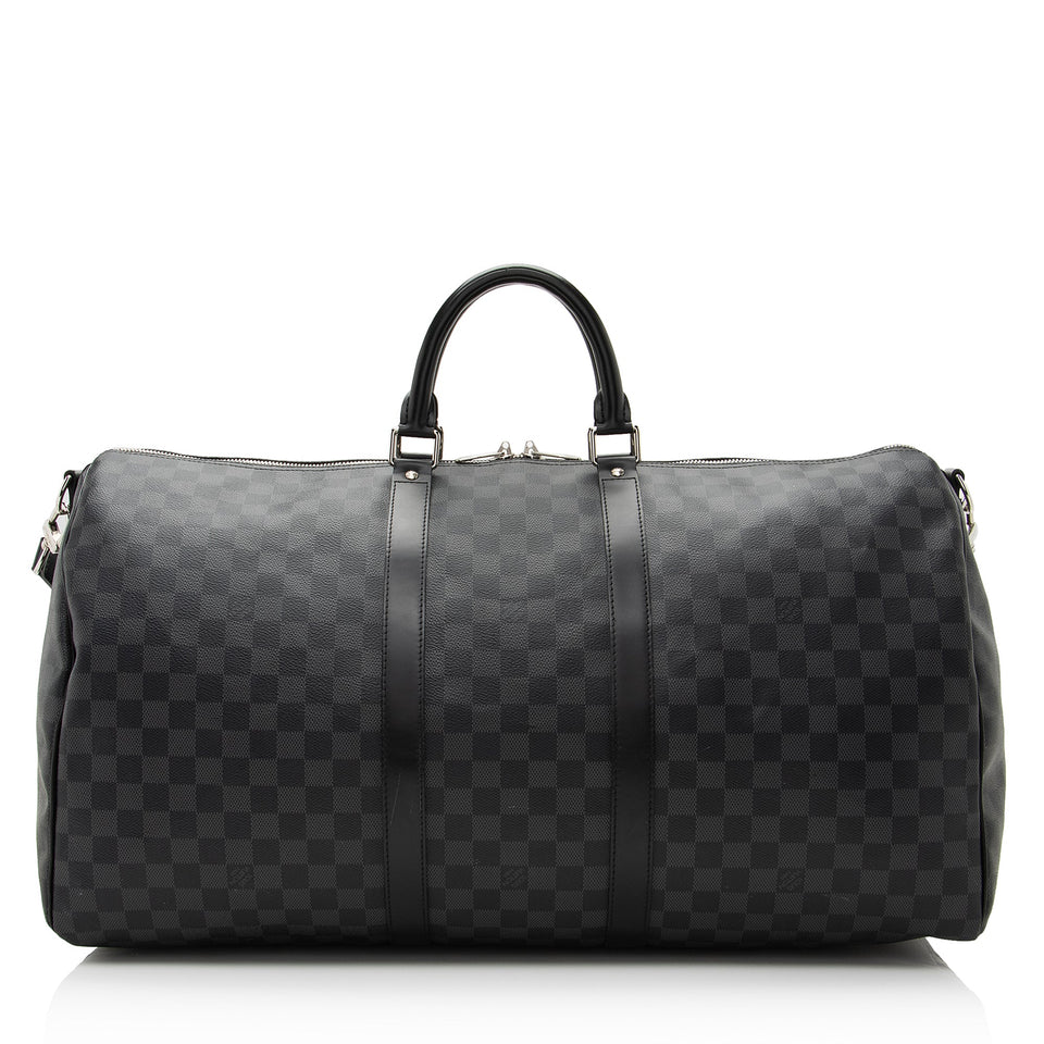 Louis Vuitton Damier Graphite Keepall Bandouliere 55 Duffel Bag (SHF-22704)