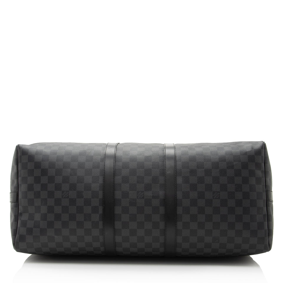 Louis Vuitton Damier Graphite Keepall Bandouliere 55 Duffel Bag (SHF-22704)