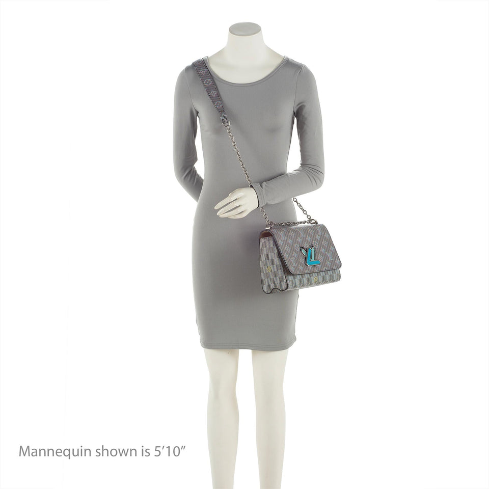 Louis Vuitton Leather Pop Twist MM Shoulder Bag (SHF-23070)