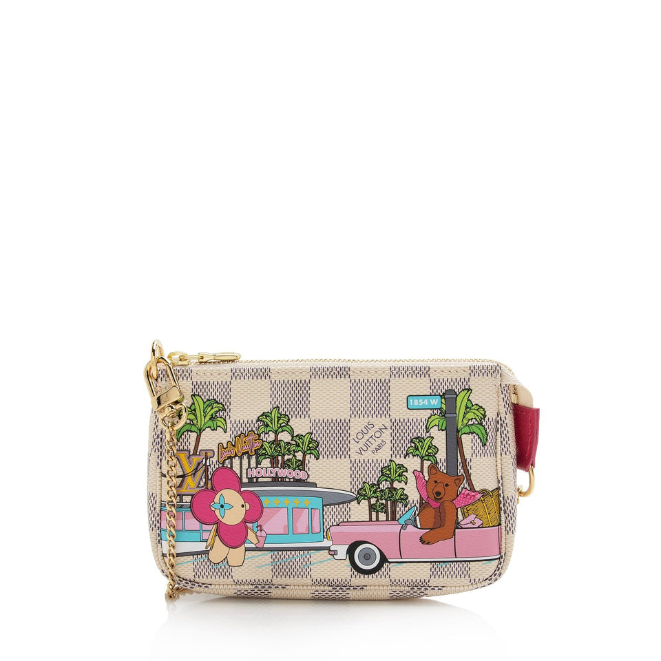 Louis Vuitton Limited Edition Damier Azur Animation Hollywood Mini Pochette Accessoires (SHF-22690)