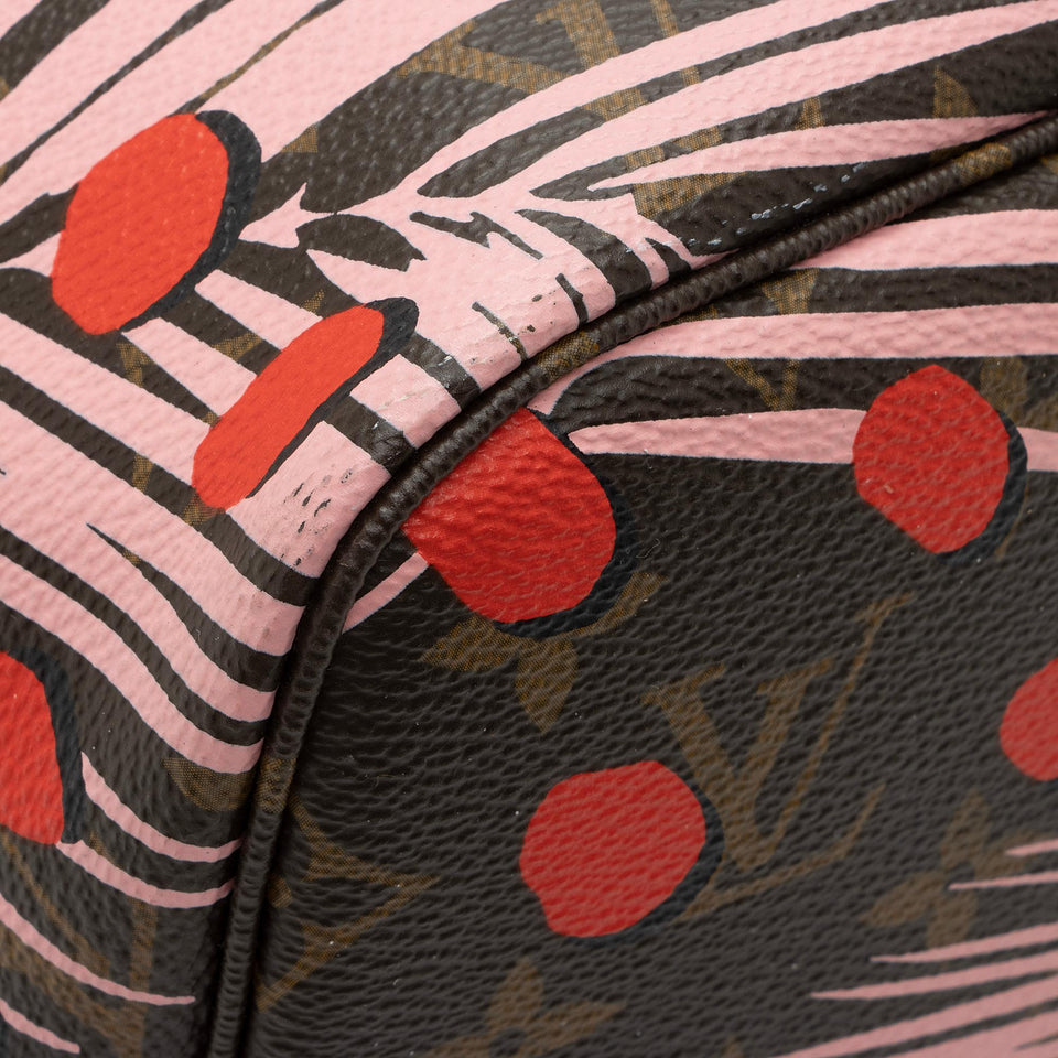 Louis Vuitton Limited Edition Monogram Canvas Jungle Dots Neverfull MM Tote (SHF-0Ykiw5)
