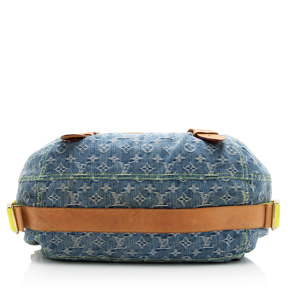 Louis Vuitton Limited Edition Monogram Denim Sunrise Hobo (SHF-21486)