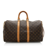 Louis Vuitton Vintage Monogram Canvas Keepall Bandouliere 45 Duffel Bag (SHF-20810)