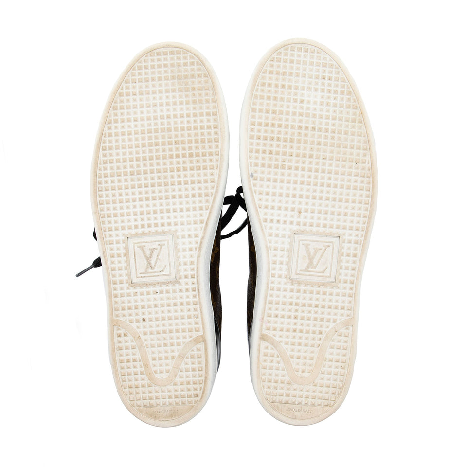 Louis Vuitton Monogram Canvas Patent Leather Front Row Sneakers - Size 8.5 / 38.5 (SHF-xaOyH3)