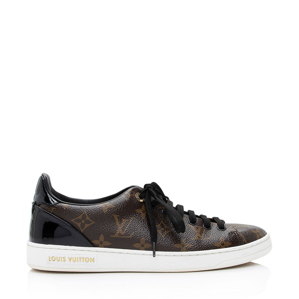 Louis Vuitton Monogram Canvas Patent Leather Front Row Sneakers - Size 8.5 / 38.5 (SHF-xaOyH3)