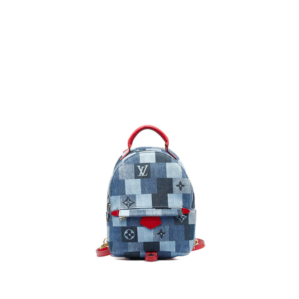 Louis Vuitton Monogram Denim Patchwork  Palm Springs Mini (SHG-EoD27m)
