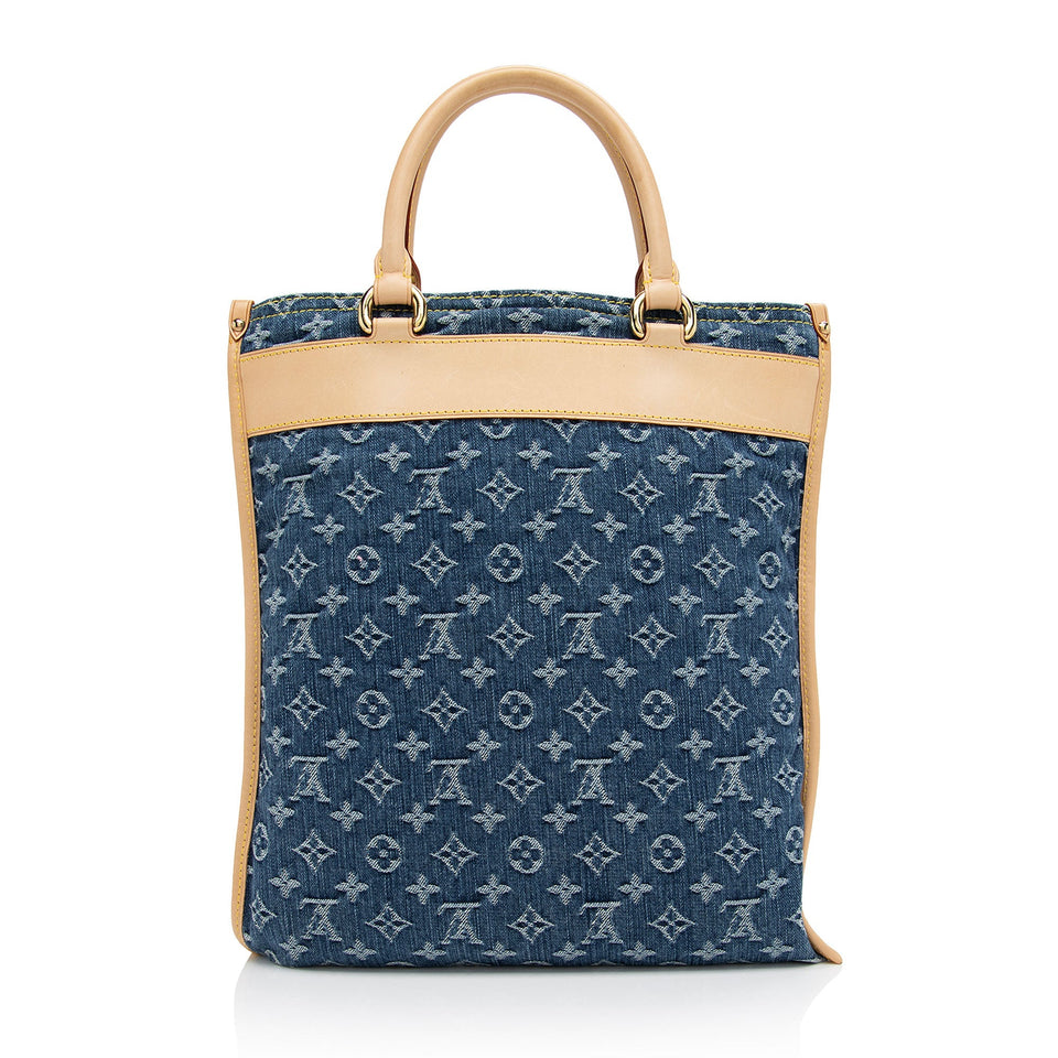 Louis Vuitton Monogram Denim Sac Plat Tote (SHF-mkC7Vd)
