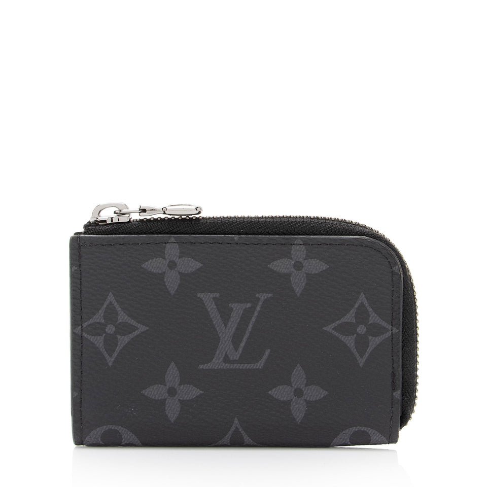 Louis Vuitton Monogram Eclipse Porte Mannaie Jour Zip Coin Purse (SHF-F6Biar)