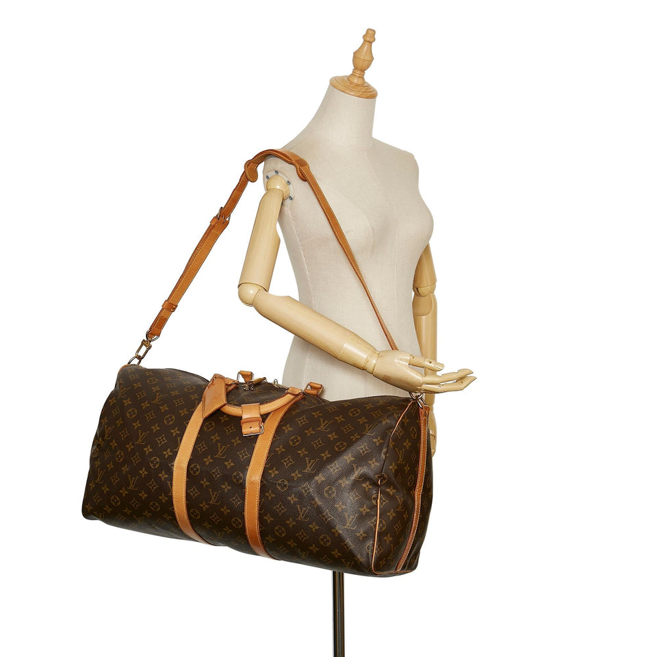 Louis Vuitton Monogram Keepall Bandouliere 55 (SHG-35667)