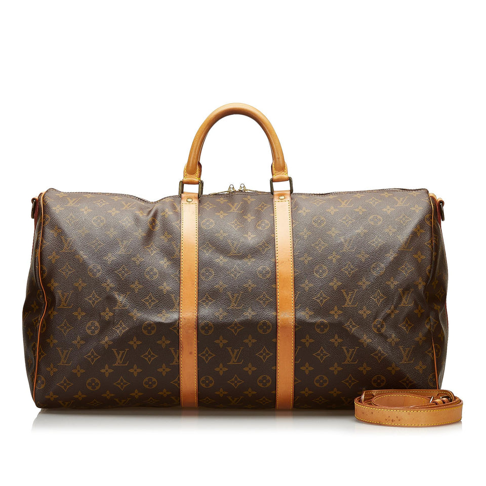Louis Vuitton Monogram Keepall Bandouliere 55 (SHG-35915)