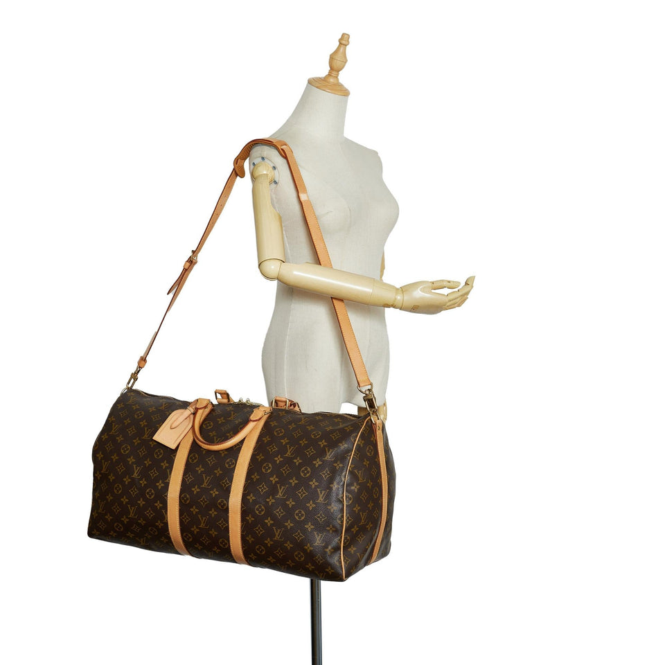 Louis Vuitton Monogram Keepall Bandouliere 55 (SHG-y4mnYh)