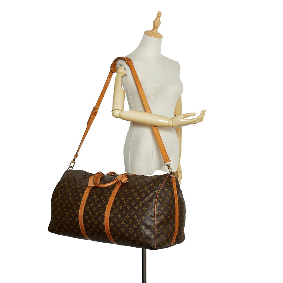 Louis Vuitton Monogram Keepall Bandouliere 60 (SHG-5VA39a)