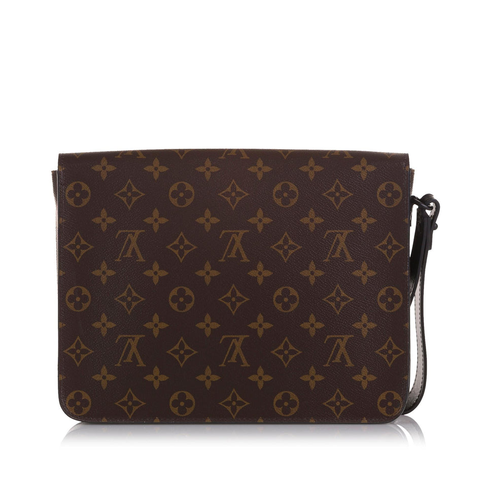 Louis Vuitton Monogram Macassar S Lock A4 Pouch (SHG-7uwojo)