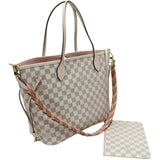 Louis Vuitton Neverfull Azur 2022 Mm Limited Edition Braided Cross Strap Damier Tote LV-B0330P-A001