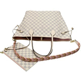 Louis Vuitton Neverfull Azur 2022 Mm Limited Edition Braided Cross Strap Damier Tote LV-B0330P-A001