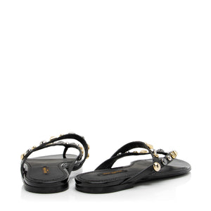 Louis Vuitton Patent Leather Studded Slide Sandals - Size 8 / 38 (SHF-23338)