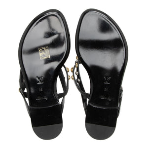 Louis Vuitton Patent Leather Studded Slide Sandals - Size 8 / 38 (SHF-23338)