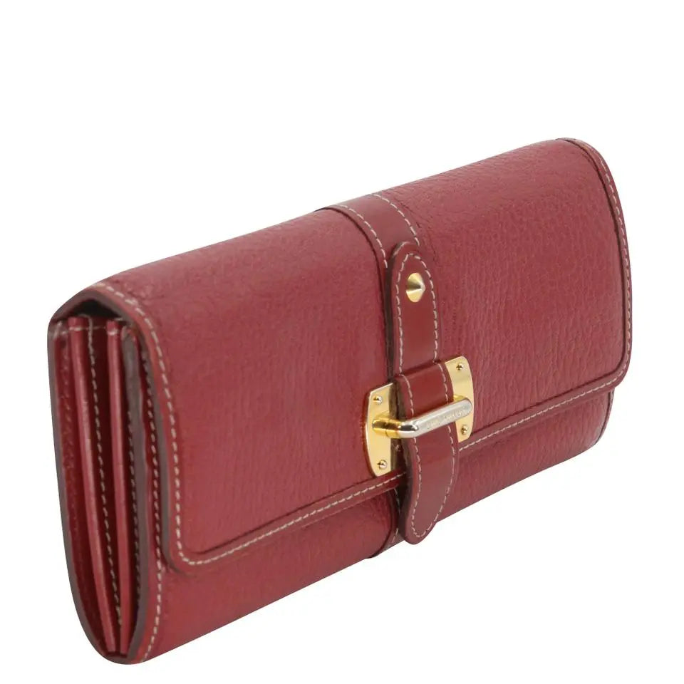 Louis Vuitton Pebbled Leather Strap Buckle Long Continental Wallet LV-W0930P-0414