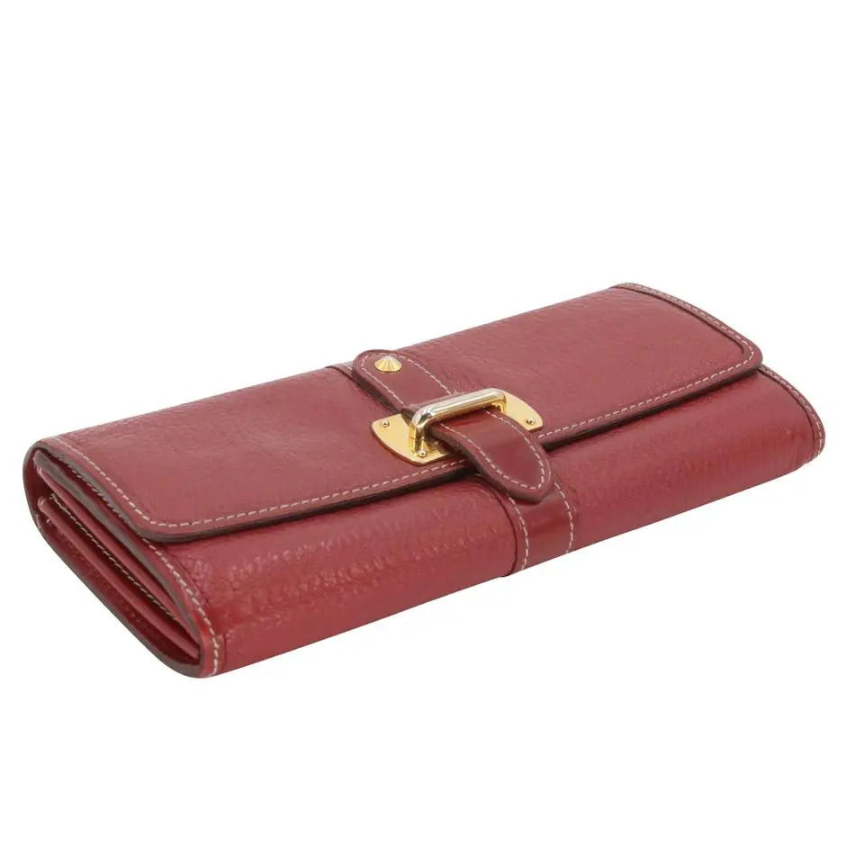 Louis Vuitton Pebbled Leather Strap Buckle Long Continental Wallet LV-W0930P-0414