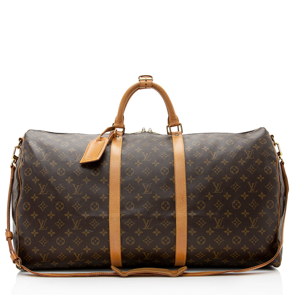 Louis Vuitton Vintage Monogram Canvas Keepall Bandouliere 60 Duffel Bag (SHF-21276)