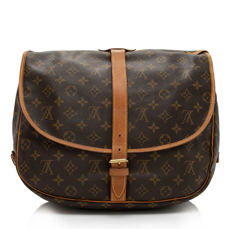 Louis Vuitton Vintage Monogram Canvas Saumur 35 Messenger Bag (SHF-523WYh)